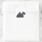 Sticker Carré Deux Curieux Terriers écossais (Sac)