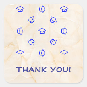 Sticker Carré Deux diplômés disent Merci