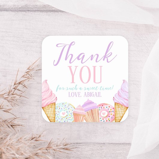 Sticker Carré Deux doux anniversaire