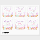 Sticker Carré Deux doux anniversaire (Feuille)