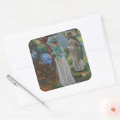 Sticker Carré Deux filles avec des parasols (Enveloppe)