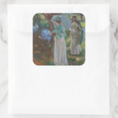 Sticker Carré Deux filles avec des parasols (Sac)