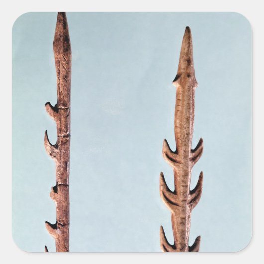 Sticker Carré Deux Harpons, période paléolithique supérieure (Devant)