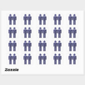 Sticker Carré Deux hommes (Feuille)