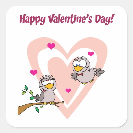 Sticker Carré Deux Inséparables (Devant)