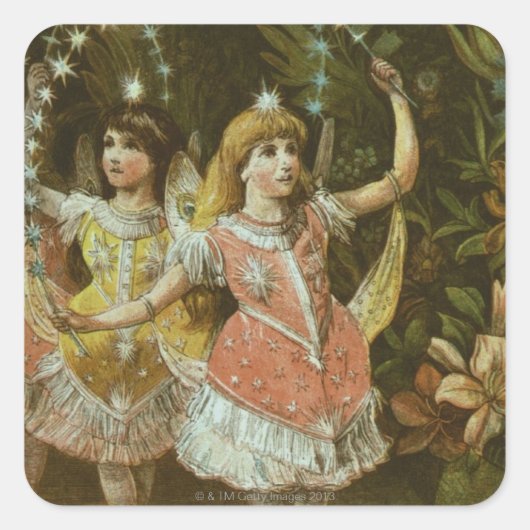 Sticker Carré Deux jeunes filles font du ballon (Devant)