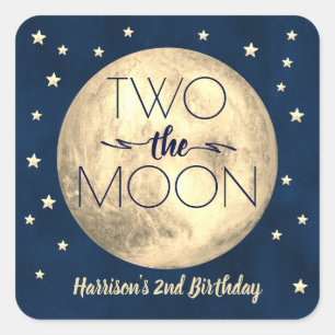 Sticker Carré Deux La Lune 2e Anniversaire