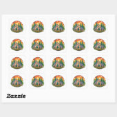 Sticker Carré Deux loups (Feuille)