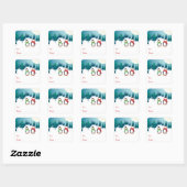 Sticker Carré Deux mignons pingouins (Feuille)