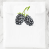 Sticker Carré Deux mûres sur tige longue (Sac)