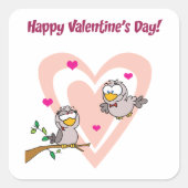 Sticker Carré Deux oiseaux d'amour (Devant)