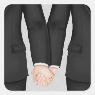 Sticker Carré Deux pièces, Mariage gay