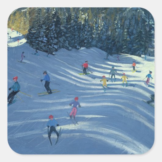Sticker Carré Deux pistes de ski 2004 (Devant)