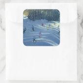 Sticker Carré Deux pistes de ski 2004 (Sac)