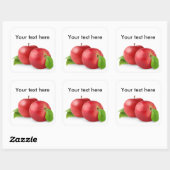 Sticker Carré Deux pommes rouges (Feuille)