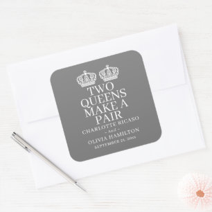 Sticker Carré Deux Reines Font Un Mariage homosexuel