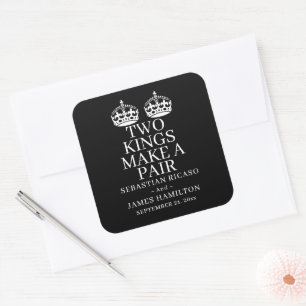 Sticker Carré Deux Rois Font Un Mariage Gay Pair
