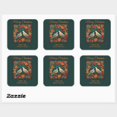 Sticker Carré Deux tourterelles (Feuille)