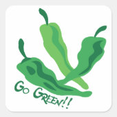 Sticker Carré DEVENEZ ÉCOLO ! ! Poivrons chiliens (Devant)