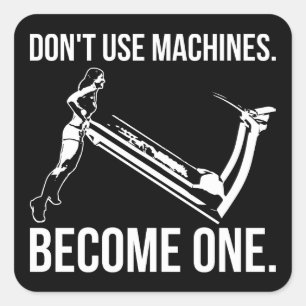 Sticker Carré Devenez Une Machine, Une Fille Forte Lifting tapis