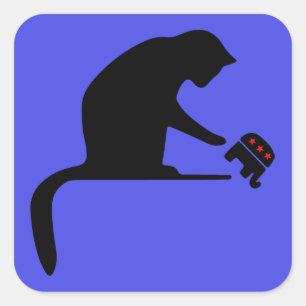 Sticker Carré Déverser le chat Trump