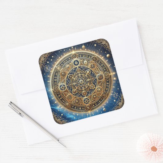 Sticker Carré déviation autocollante transparente par ej or (Enveloppe)