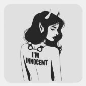 Sticker Carré Déviliser une femme innocente (Devant)