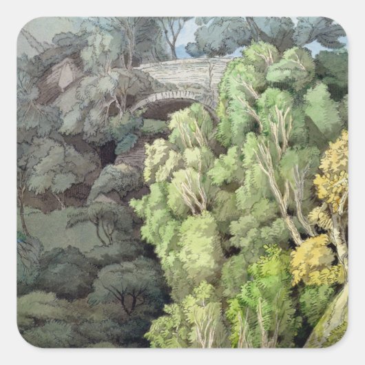 Sticker Carré Devil's Bridge, 1810 (avec stylo et encre au-dessu (Devant)