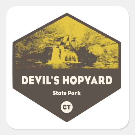 Sticker Carré Devil's Hopyard State Park, Connecticut (Devant)