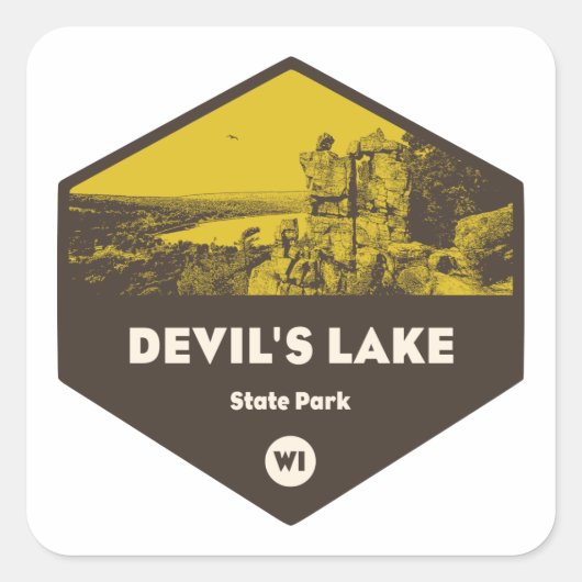 Sticker Carré Devil's Lake State Park Wisconsin (Devant)