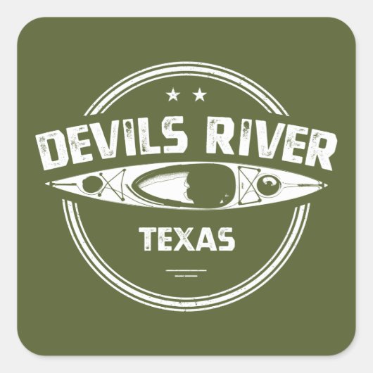 Sticker Carré Devils River Texas Kayak (Devant)