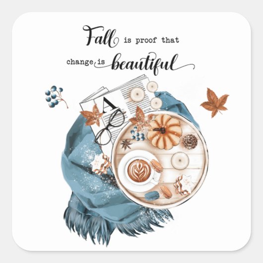 Sticker Carré Devis d'automne (Devant)