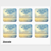 Sticker Carré Devis Sky de nom personnalisé (Feuille)
