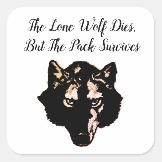 Sticker Carré Devis Wolf Pack