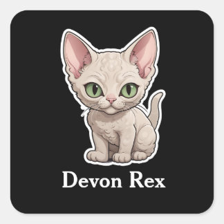 Sticker Carré Devon Rex