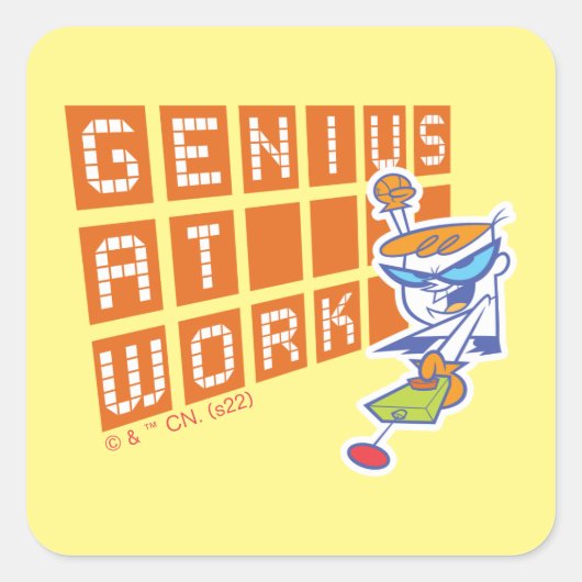 Sticker Carré Dexter "Genius At Work" (Devant)