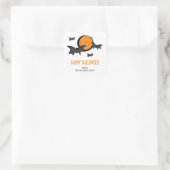 Sticker Carré d'Halloween chauves-souris et lune (Sac)