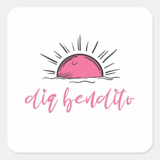 Sticker Carré Dia Bendito Ont Une Bonne Journée (Devant)