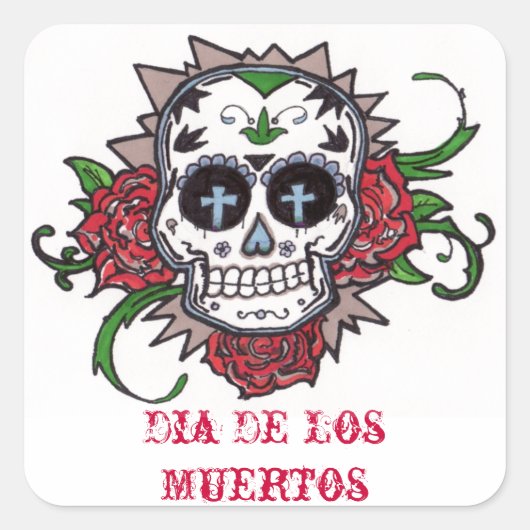 Sticker Carré dia de los muertos (Devant)
