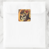 Sticker Carré Dia De Los Muertos Throw Pillow (Sac)