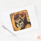Sticker Carré Dia De Los Muertos Throw Pillow (Enveloppe)