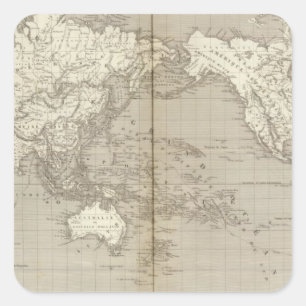 Sticker Carré Diagramme de Planisphere de système solaire