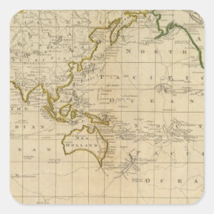 Sticker Carré Diagramme du monde