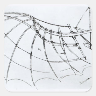 Sticker Carré Diagramme d'une aile mécanique