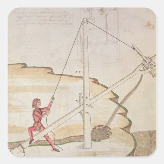 Sticker Carré Diagramme d'une méthode d'approvisionnement en eau (Devant)