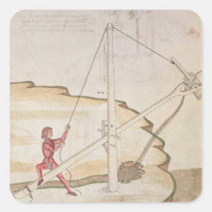 Sticker Carré Diagramme d'une méthode de fournir l'eau