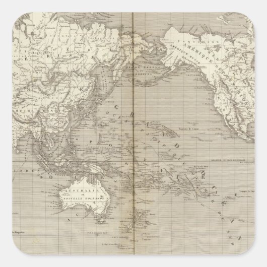 Sticker Carré Diagramme Planisphère du système solaire (Devant)