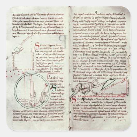 Sticker Carré Diagrammes des mesures et du texte (vellum) (Devant)