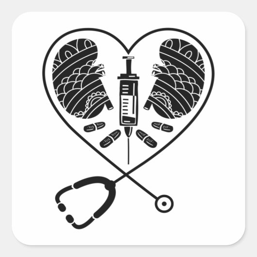 Sticker Carré Dialysis Nurse Technician Nephrology Dialysis Tech (Devant)