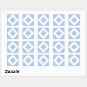 Sticker Carré Diamant bleu pâle, Bordure blanche gras (Feuille)
